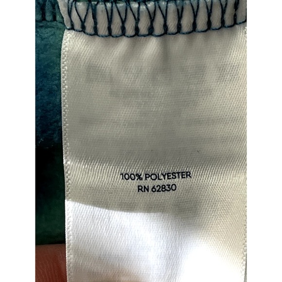 Lands' End Women's Heritage Fleece pullover in teal mountain ombre, size M/P - Picture 9 of 11